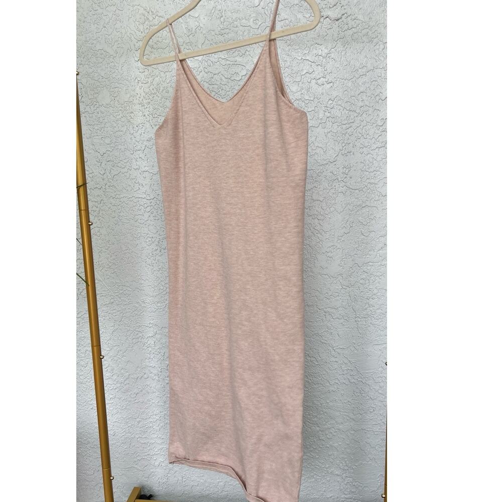 Zara Knitted Tan Spaghetti Strap Dress – Size Medium